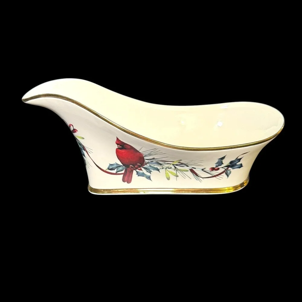 Lenox Winter Greetings Wine Caddy Red Cardinal Christmas‎